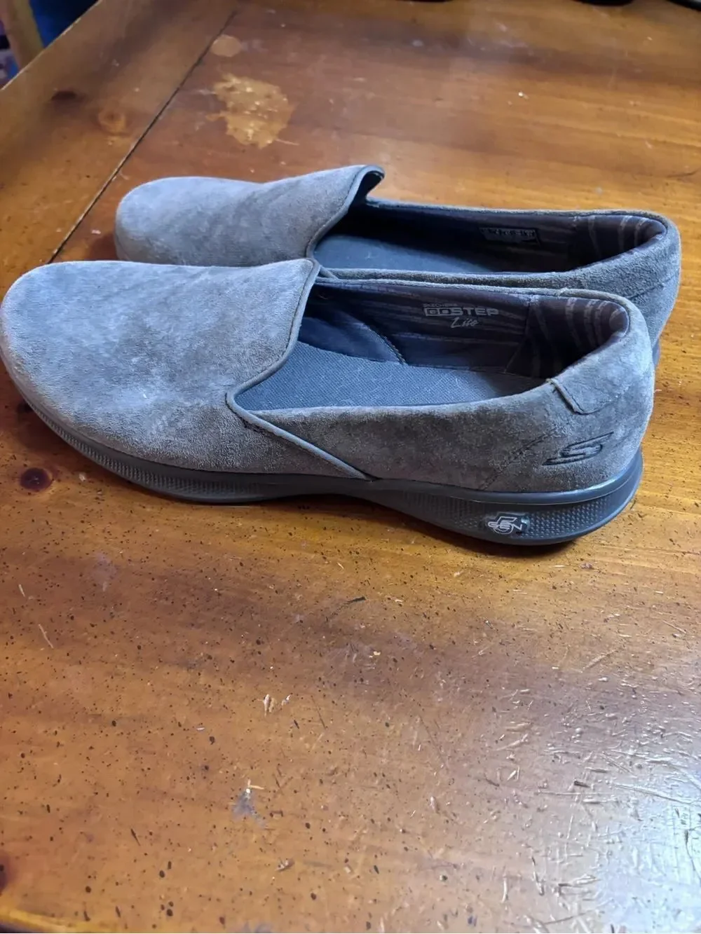 Skechers Women's Grey Suede Slip-On Loafers